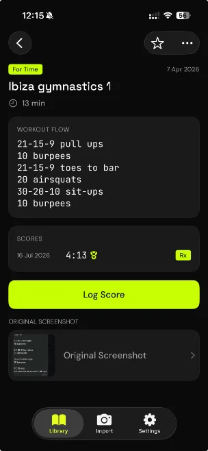 Tracking scores in the app